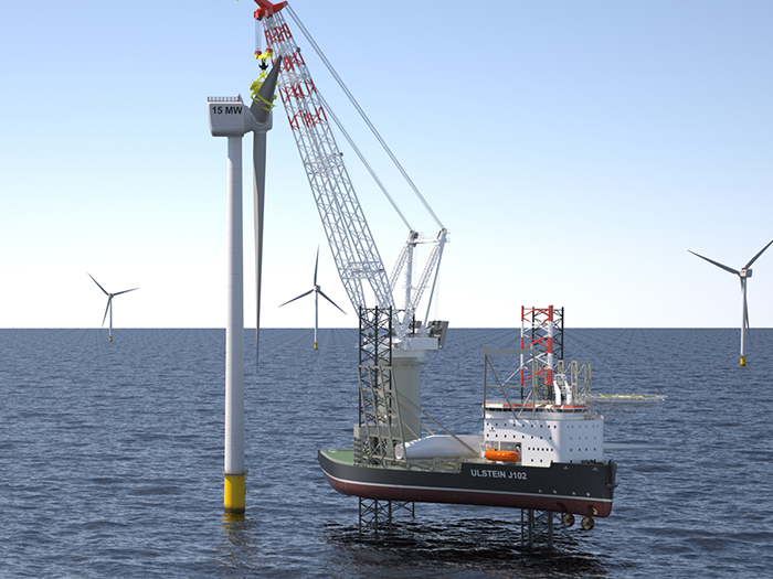 Jack-up vessel at offshore wind farm