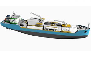 Graphic rendering of ship