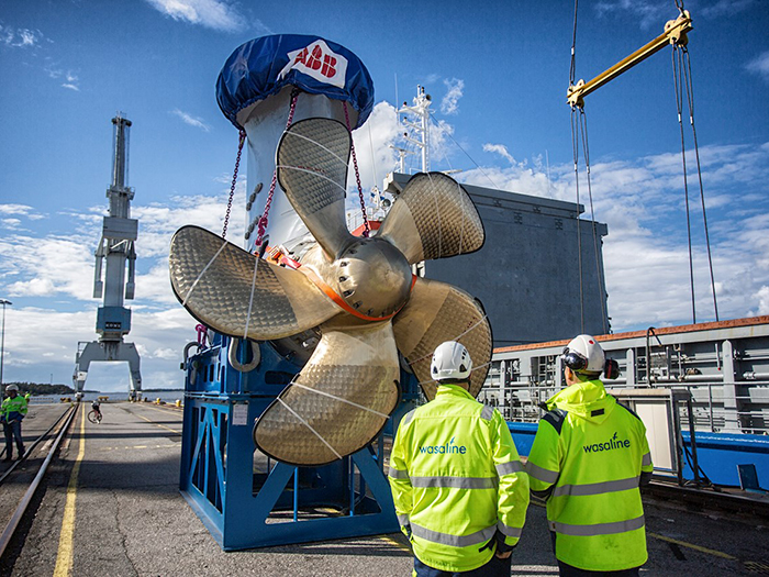RMC installs Azipods in RoPax newbuild in one week image description