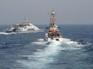 Iranian ship cuts across bow of USCG cutter