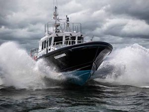 Chesapeake class pilot boat features a deep-V hull designed by Ray Hunt Design