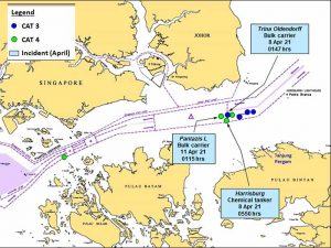 Map showing location of incidents