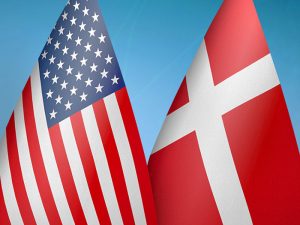 U.S. and Danish flags