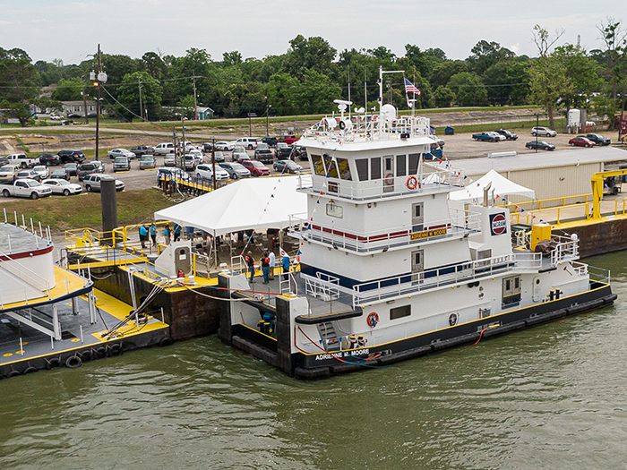 Aerial view of boat