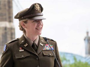 Col. Kim A. Peeples took command of the Great Lakes and Ohio River Division during a recent ceremony in Cincinnati. [USACE photograph]