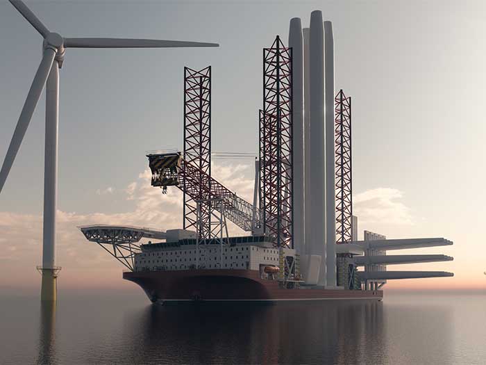 Wind turbine installation vessel