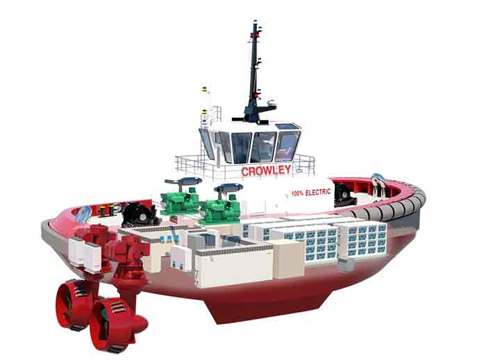 Cut-through rendering of fully electric tug