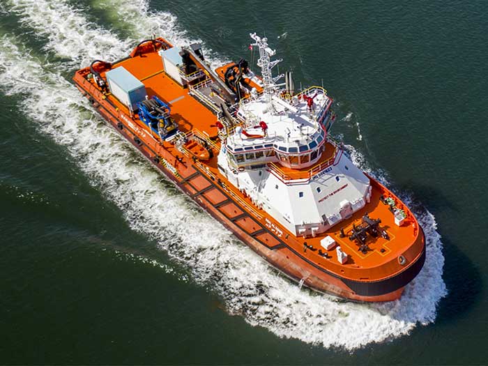 Multipurpose vessel at sea