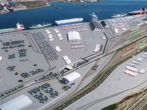 When completed, the Galveston Wharves 70-acre West Port Cargo Complex will include an additional 20 waterfront acres, 2,000 linear feet of docking space, and a rail spur