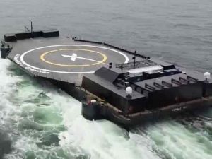 Drone ship was converted from deck barge