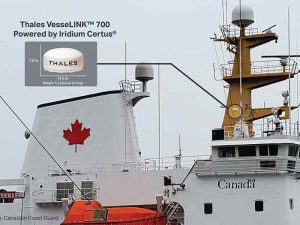 Candian Coast Guard vessel with Iridium solution