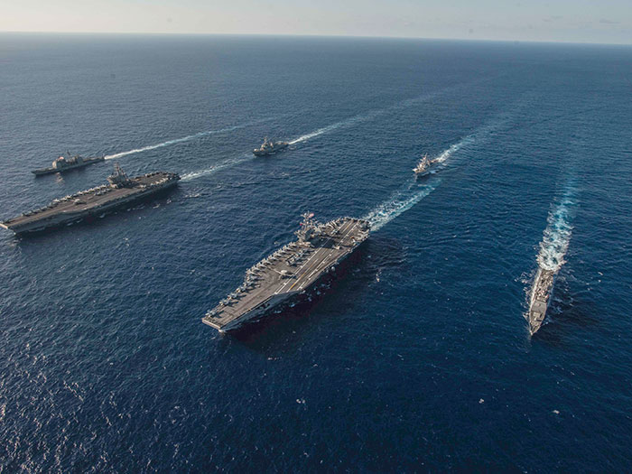 Navy ships supported by contract include carriers and surface vessels