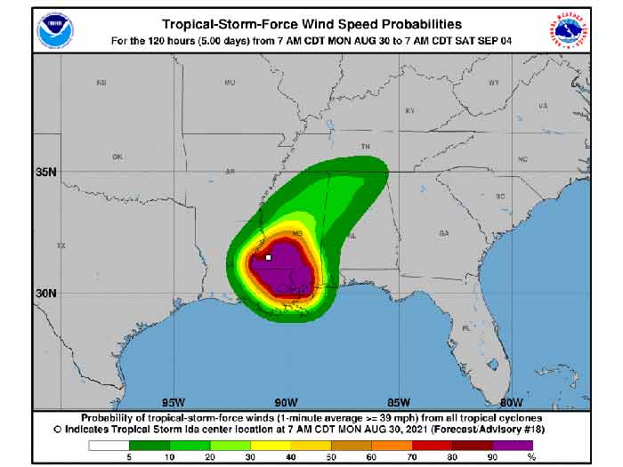 NOAA Map shows hurricane impact