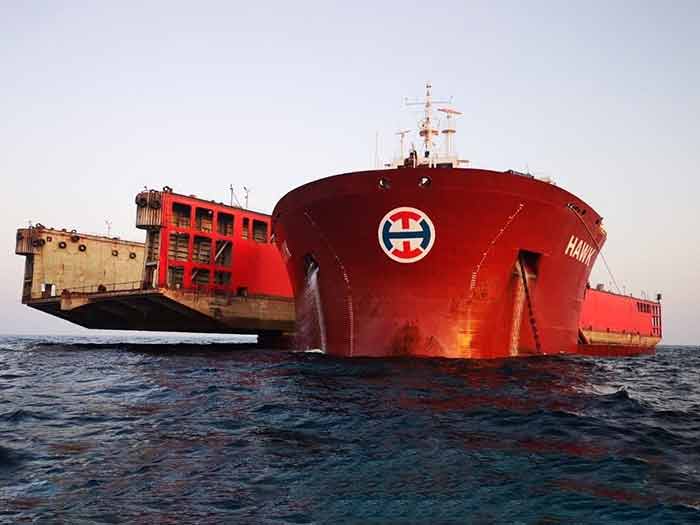 Drydock was transported around the Cape of Good Hope