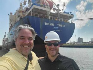 Gulf Coast Fuel Supply and Fueltrax CEOs pose with tanker