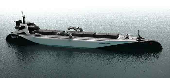 “Power ARK 100” is a 100.5 meter long x 21.9 meter wide, 2,200 dwt trimaran