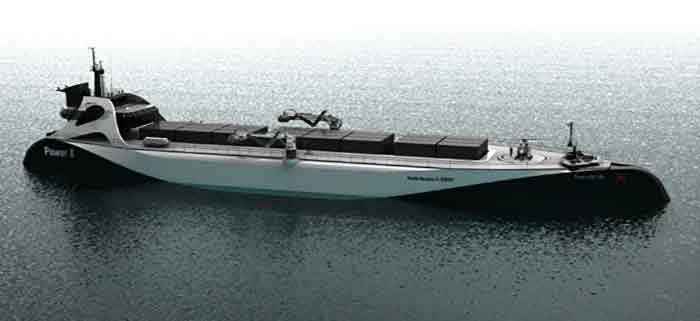  “Power ARK 100” is a  100.5 meter long x 21.9 meter wide, 2,200 dwt trimaran