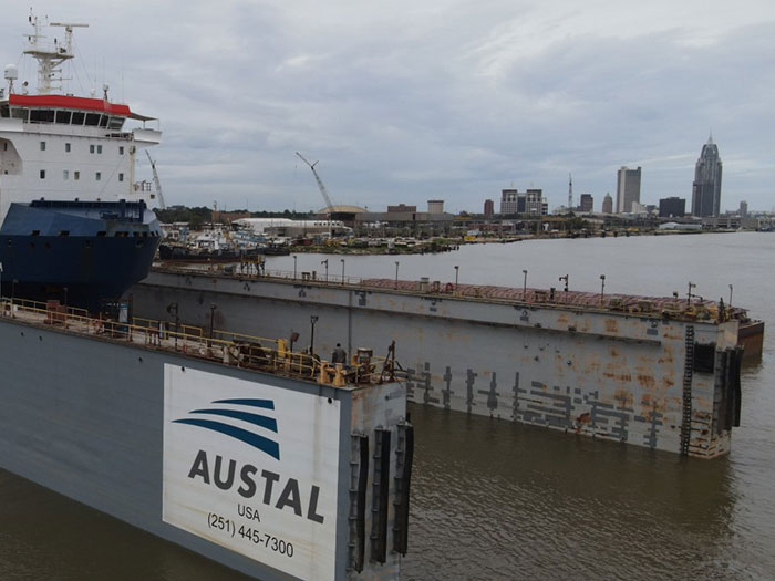 Commercial vessel exits dr dock