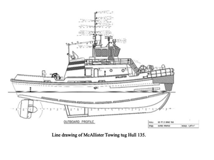 Line drawing of new tug