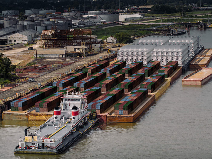 Barges alongside