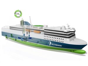 RoPax ferry fitted with carbon capture system