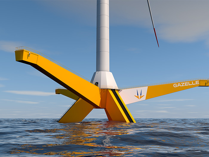 Gazelle platform is a hybrid of semi-submersible and tension leg platform designs.