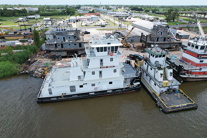 Towboat at shipyard