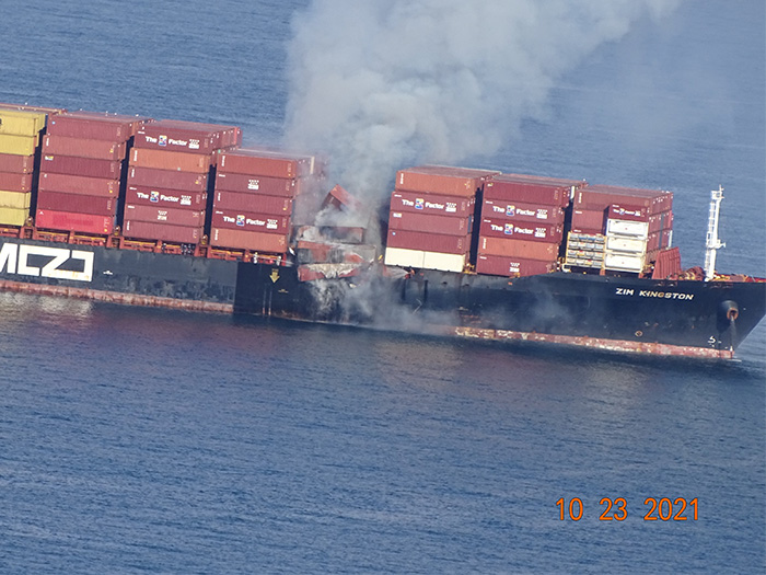 smoldering containers