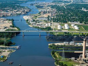 Aerial view of Port of Green Bay