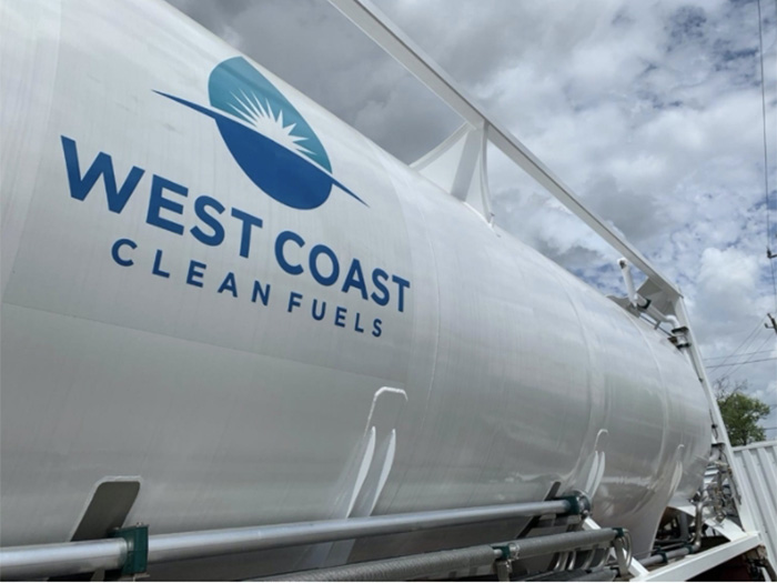West Coast Clean Fuels logo on tanker truck
