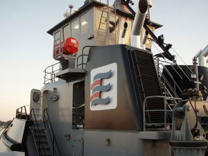 ExpressMarine logo on boat stack