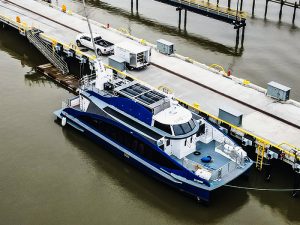 The 75-passenger ferry received gaseous hydrogen into its 242 kg tanks on the upper deck