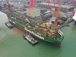 Methanol dual fueled tanker at shipyard