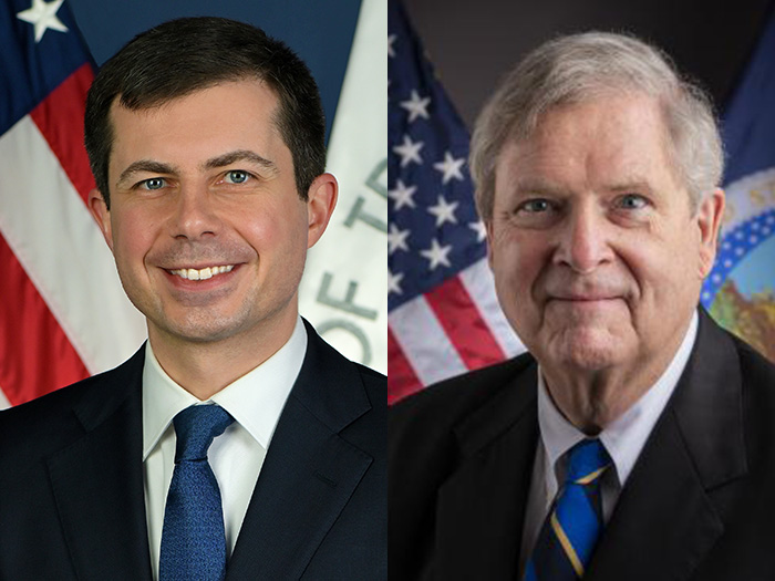 Secretary of Transportation Pete Buttigieg and Secretary of Agriculture Tom Vilsack,