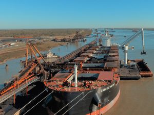 Bulker at Mississippi River terminal