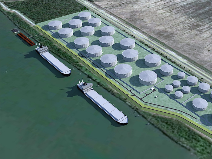 Rendering of oil terminal