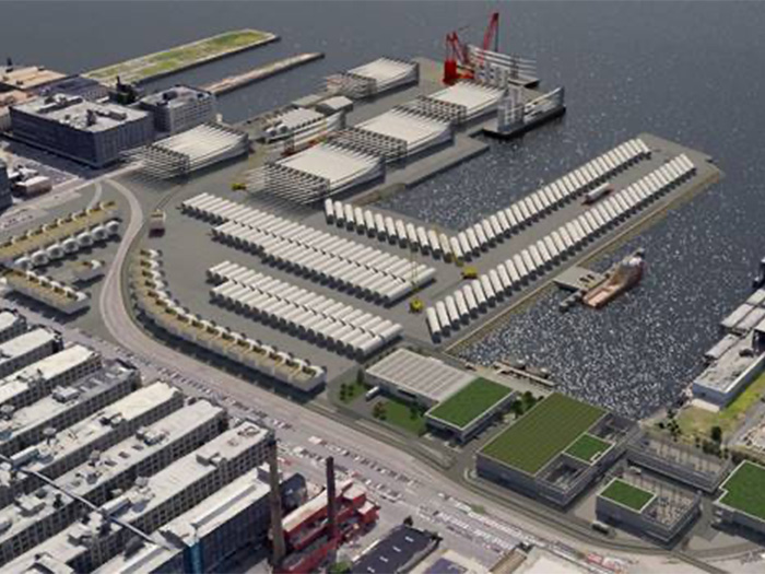 Concept view of offshore wind terminal