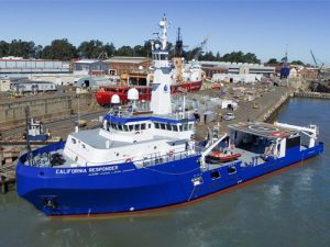 Blue hulled response vessel