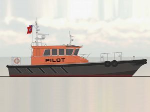 Profile view of pilot boat