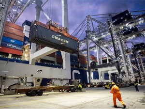 Container unloaded at Port of Savannah