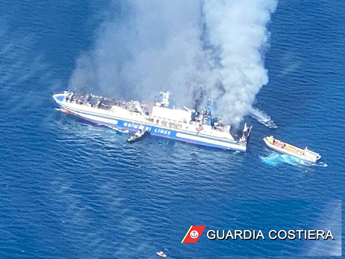 Fire aboard RoPax ferry