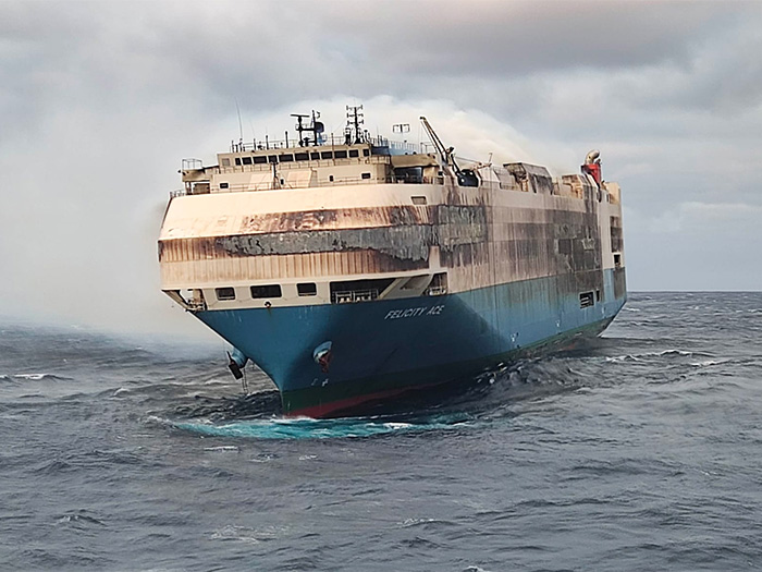 Car carrier that drove up marine insurance costs