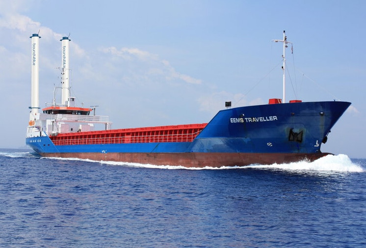 suction sails at aft of ship