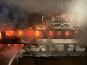 Engine room fire led to total loss of towboats