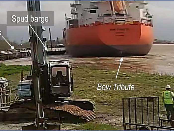 Tanker Bow Tribute aground