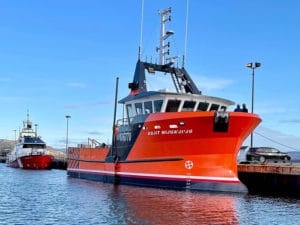 crab vessel at dock sidde