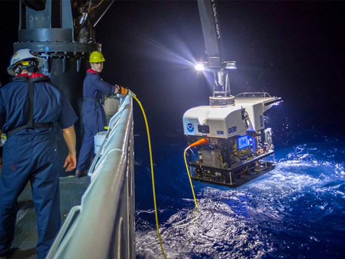 NOAA ship at work