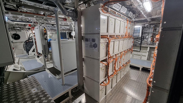 Battery room of electric ferry