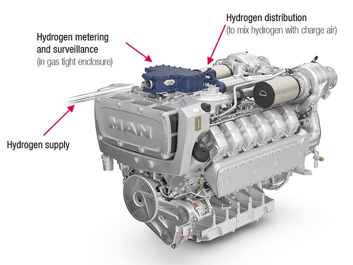 V12 dual fuel hydrogen engine