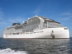 LNG-fueled cruise ship at sea